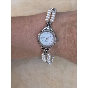 Jasco Designs DBJ Filigree Sterling 925 Ladies Watch Marcasite Pearl Works!